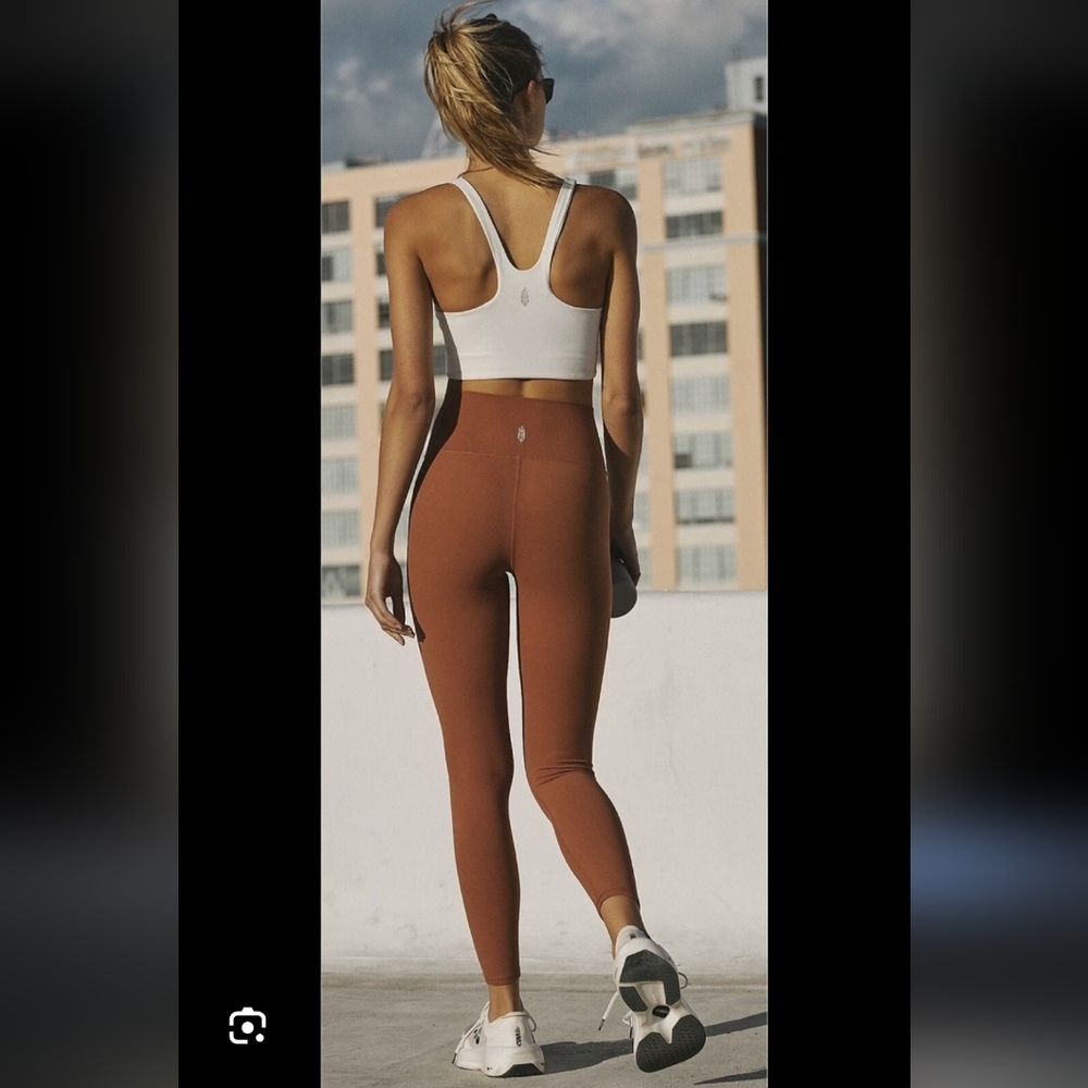 Free People‎ Movement Stylish High-Waisted Brown Leggings